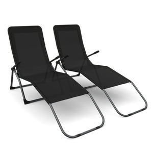 Liegestuhl Beach Chair - Doppelpack (schwarz)