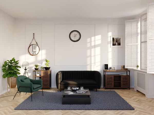 Sofa Samt ASHLEY 2-Sitzer anthrazit