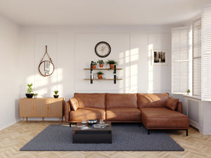 Ecksofa Leder ELVIS rechts braun