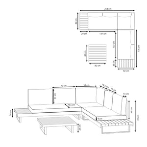 Lounge Holz ALCAZAR natur/anthrazit