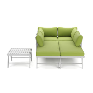 Lounge CALVI multifunktional grün/weiss