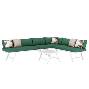 Lounge CALVI multifunktional grün/weiss