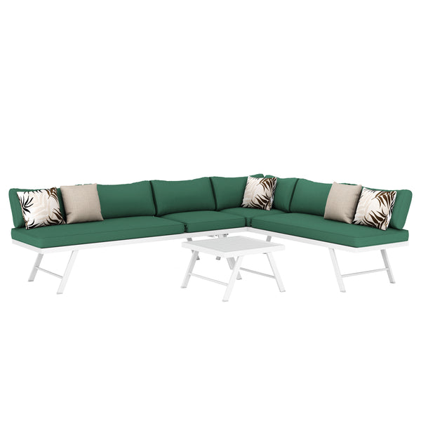 Lounge CALVI multifunktional grün/weiss
