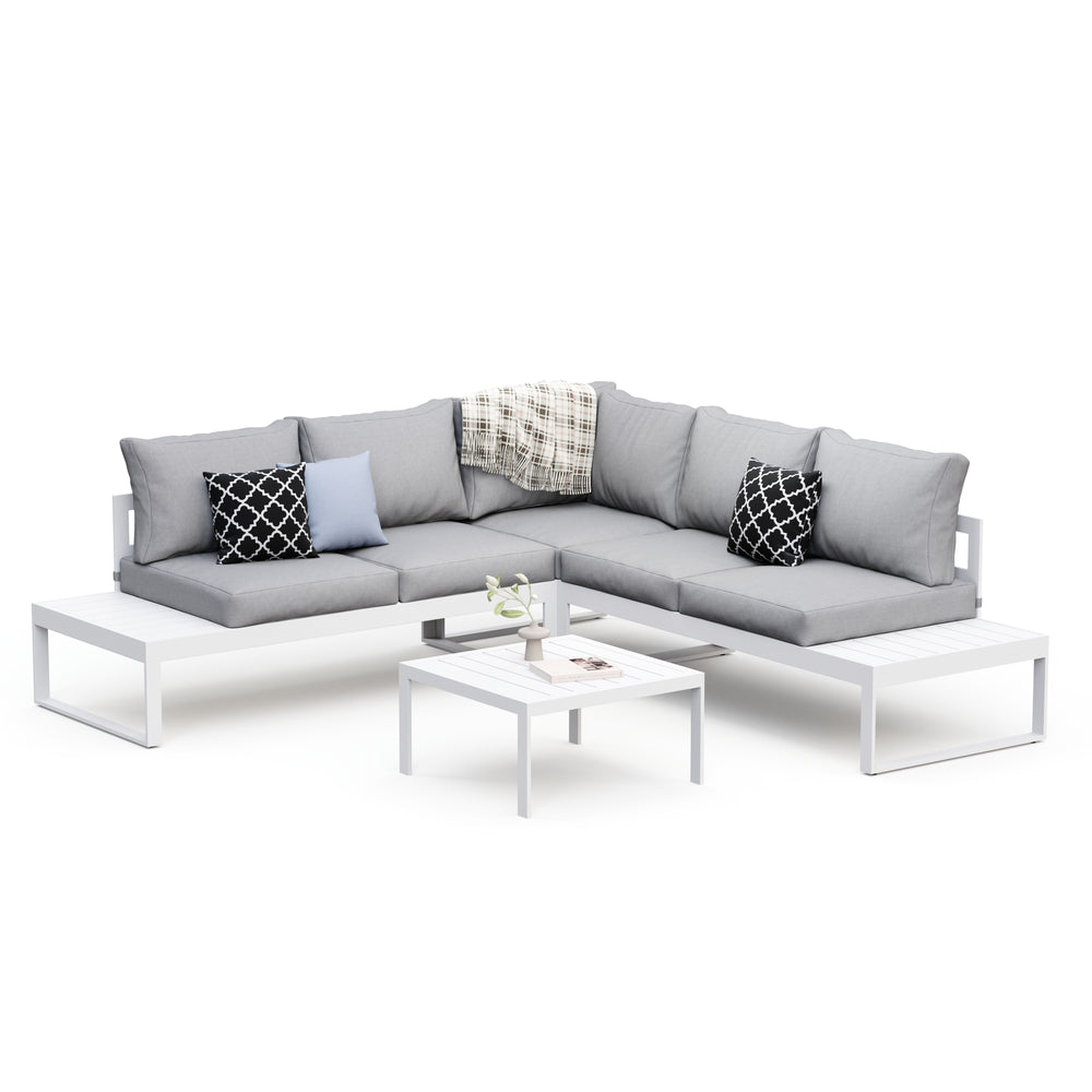 Lounge CAMILA grigio chiaro/bianco