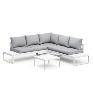 Lounge CAMILA hellgrau/weiss