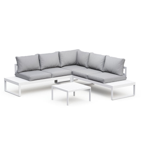 Lounge CAMILA hellgrau/weiss