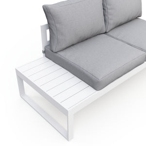 Lounge CAMILA hellgrau/weiss