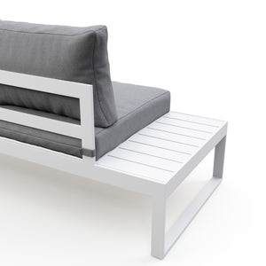 Lounge CAMILA hellgrau/weiss