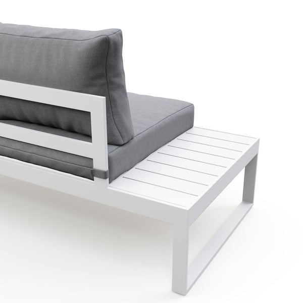 Lounge CAMILA hellgrau/weiss