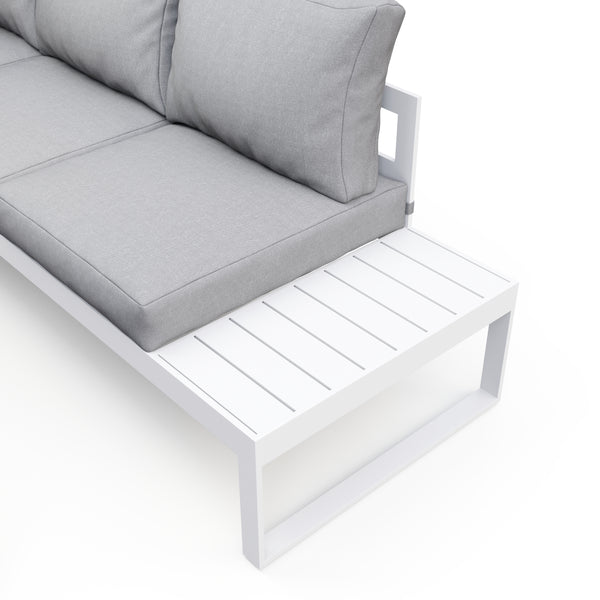 Lounge CAMILA hellgrau/weiss