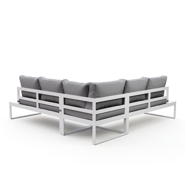 Lounge CAMILA hellgrau/weiss