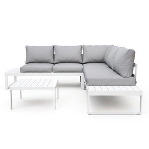 Lounge CAMILA hellgrau/weiss