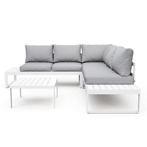 Lounge CAMILA hellgrau/weiss