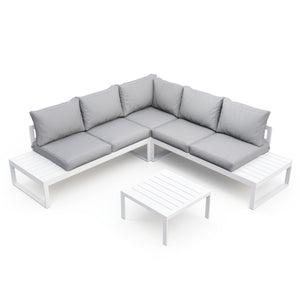 Lounge CAMILA hellgrau/weiss
