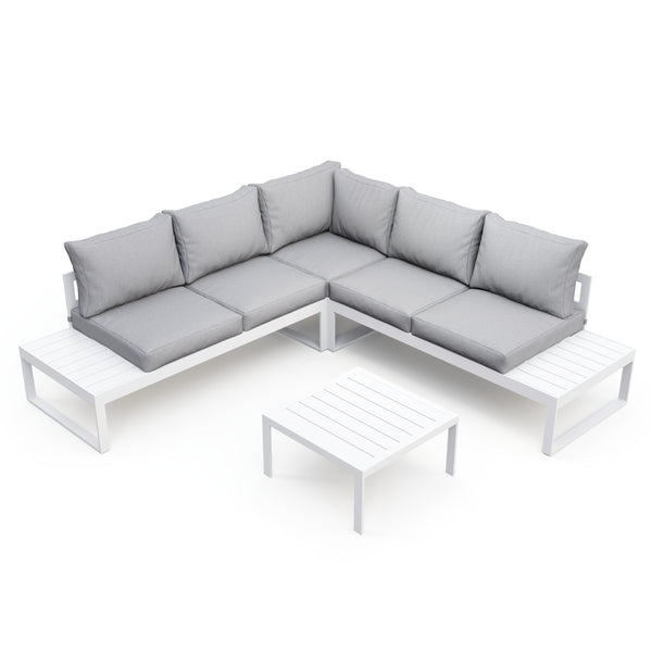 Lounge CAMILA hellgrau/weiss