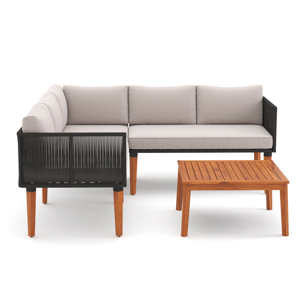 Lounge DELGADA schwarz/natur/hellgrau