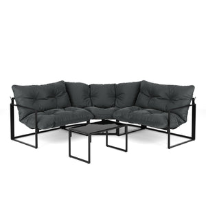 Lounge FLORENZIA anthrazit/schwarz