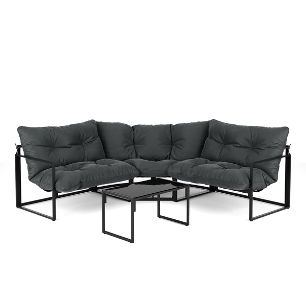 Lounge FLORENZIA anthrazit/schwarz