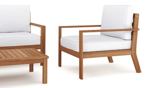 Lounge Holz BIBIONE natur/weiss