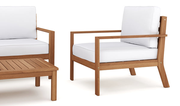 Lounge Holz BIBIONE natur/weiss