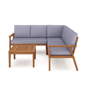 Lounge Holz GIRONA natur/grau