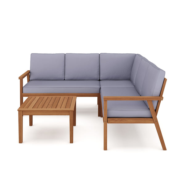 Lounge Holz GIRONA natur/grau