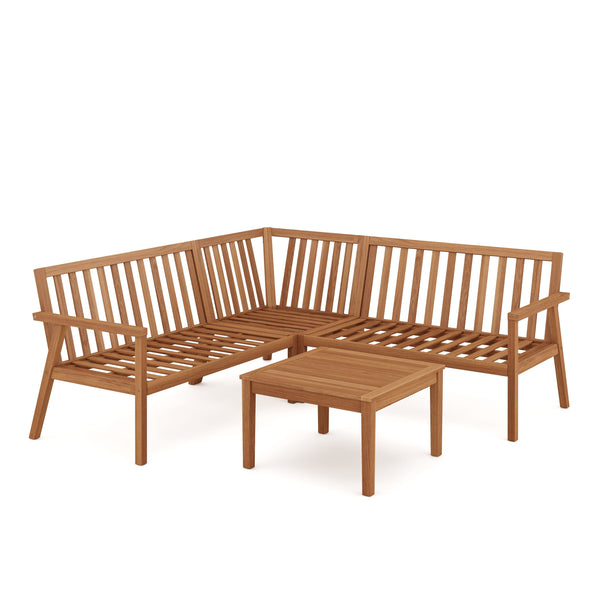 Lounge Holz GIRONA natur/grau