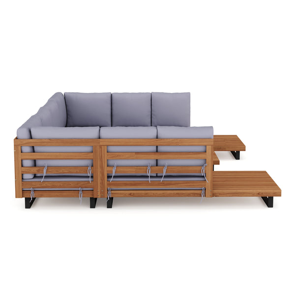Lounge Holz KENDRA natur/grau