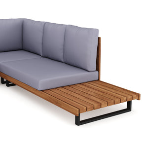 Lounge Holz KENDRA natur/grau