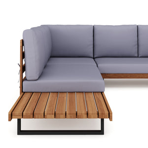 Lounge Holz KENDRA natur/grau