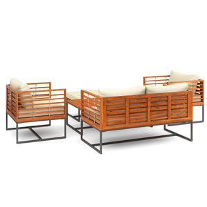 Lounge Holz MAVIS schwarz/natur/creme
