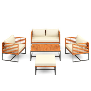 Lounge Holz MAVIS schwarz/natur/creme