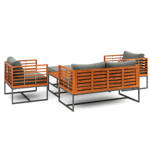 Lounge Holz MAVIS schwarz/natur/anthrazit