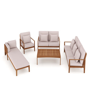 Lounge Holz PADUA natur/taupe