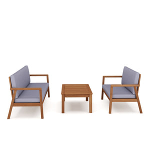 Lounge Holz PARMA natur/grau