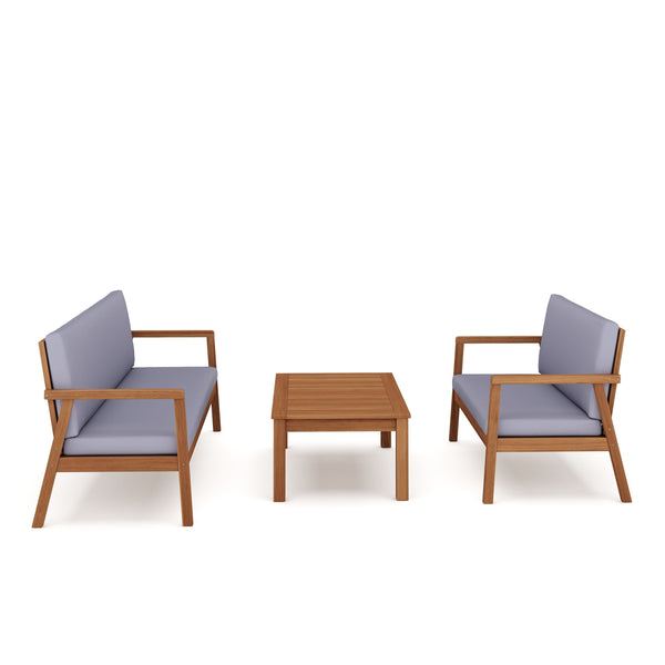 Lounge Holz PARMA natur/grau