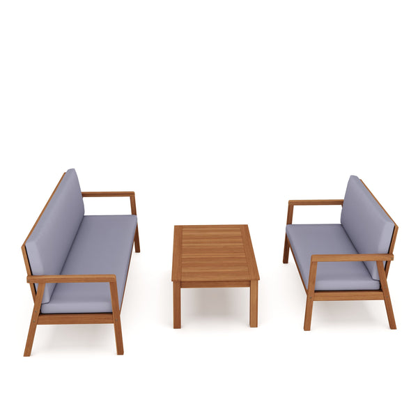 Lounge Holz PARMA natur/grau