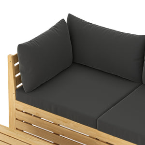 Lounge Holz RAFALE 5-teilig anthrazit/natur