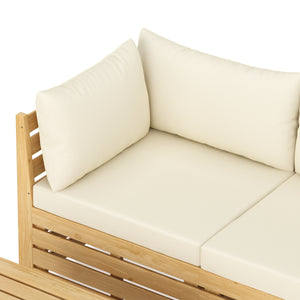 Lounge Holz RAFALE 5-teilig beige/natur