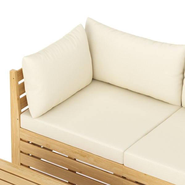 Lounge Holz RAFALE 5-teilig beige/natur