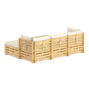 Lounge Holz RAFALE 5-teilig beige/natur
