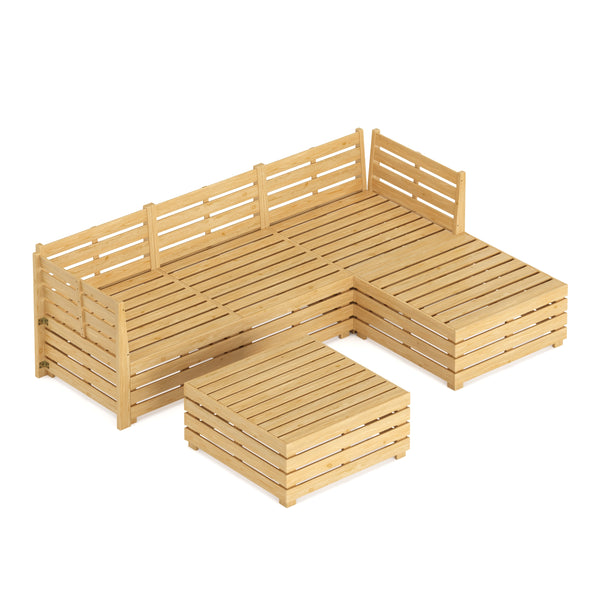 Lounge Holz RAFALE 5-teilig beige/natur