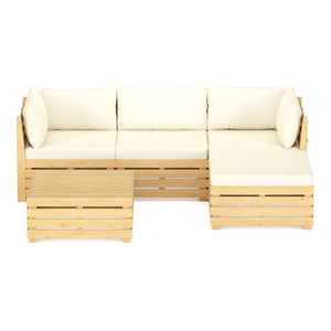 Lounge Holz RAFALE 5-teilig beige/natur