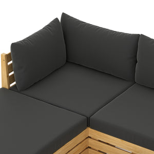 Lounge Holz RAFALE 8-teilig anthrazit/natur