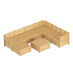 Lounge Holz RAFALE 8-teilig anthrazit/natur