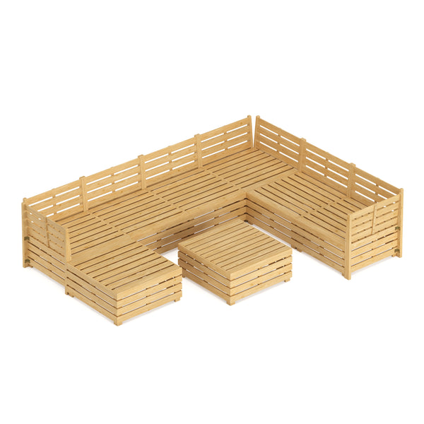 Lounge Holz RAFALE 8-teilig anthrazit/natur