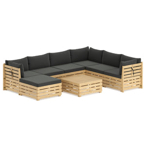 Lounge Holz RAFALE 8-teilig anthrazit/natur