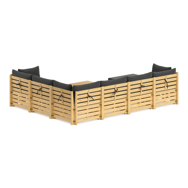 Lounge Holz RAFALE 8-teilig anthrazit/natur