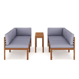 Lounge Holz TARIFA natur/grau