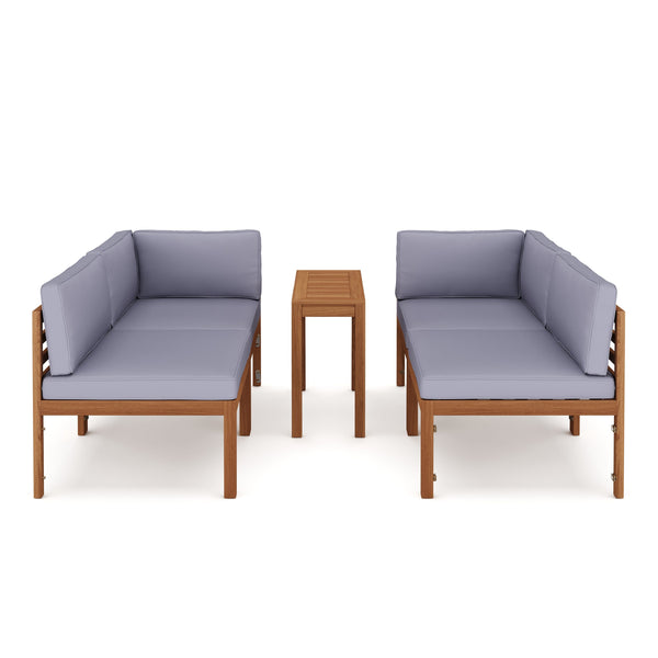 Lounge Holz TARIFA natur/grau